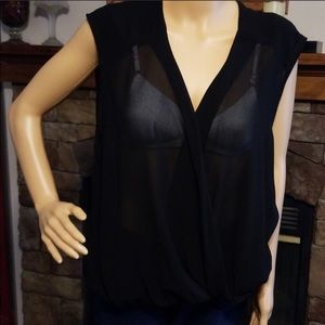 Kim Kardashian size large sheer black dress shirt